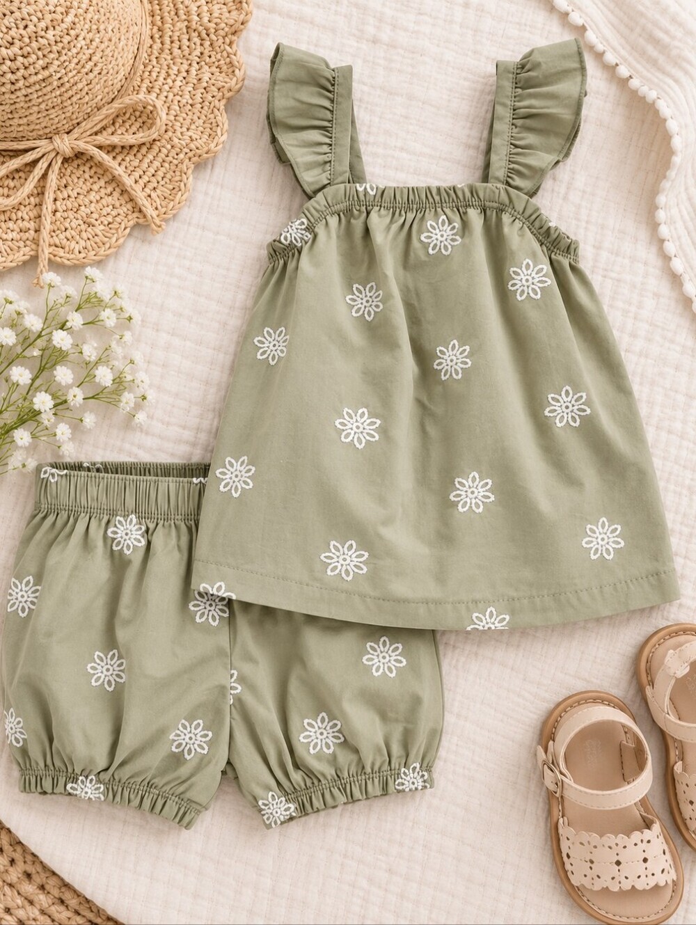 Carter's Baby Girl Sage Floral 2-Piece Set